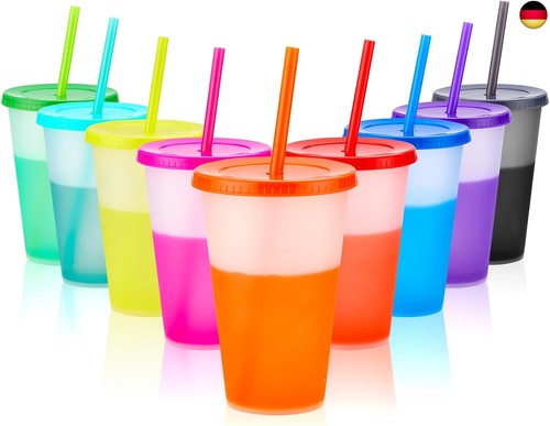 Trinkbecher mit strohhalm - strohhalm, &