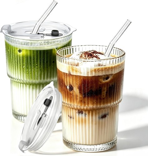 2er set glas becher - glas,