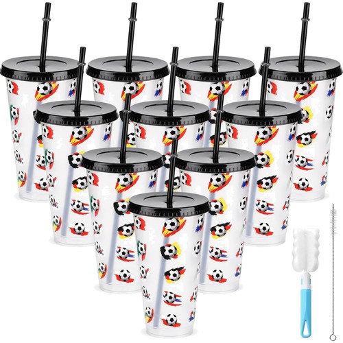 10x fußball trinkbecher mit - 10x,
