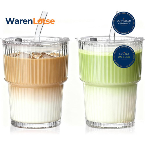 Glasbecher 380ml mit - , deckel