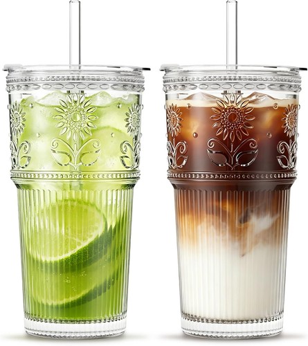 Glasbecher 600ml mit deckel - 600ml,