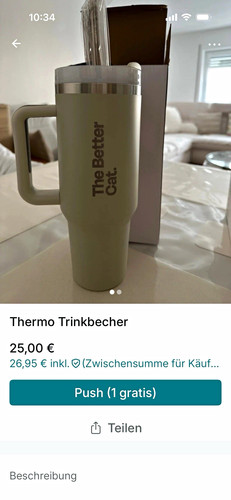 Thermobecher l beige - thermobecher,